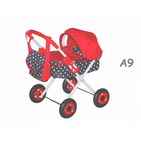 ALA POLSKI Puppenwagen mit Verstellung und Zubehör – Höhe 53 cm