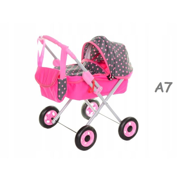 ALA POLSKI Puppenwagen mit Verstellung und Zubehör – Höhe 53 cm