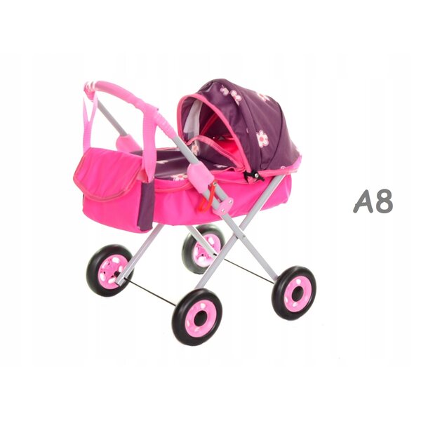 ALA POLSKI Puppenwagen mit Verstellung und Zubehör – Höhe 53 cm