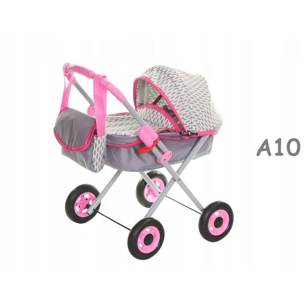 ALA POLSKI Puppenwagen mit Verstellung und Zubehör – Höhe 53 cm