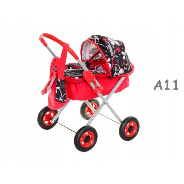 ALA POLSKI Puppenwagen mit Verstellung und Zubehör – Höhe 53 cm