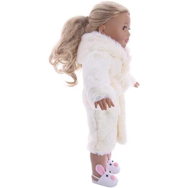 Accappatoio per Bambola 46 cm in Peluche con Cintura Beige - Uterui