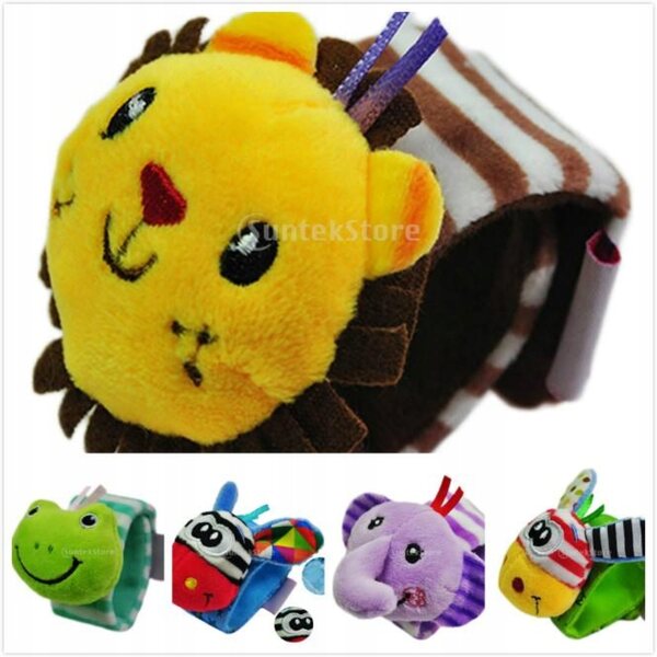 Kinderarmband mit weichem Stofftier – ein Spielzeug für Neugeborene