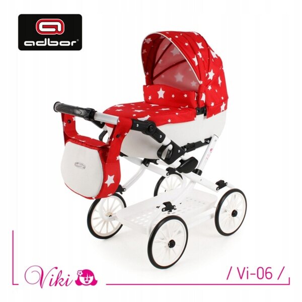 Adbor VIKI Vi-06 faltbarer und tiefer Puppenwagen für Kinder ab 18 Monaten