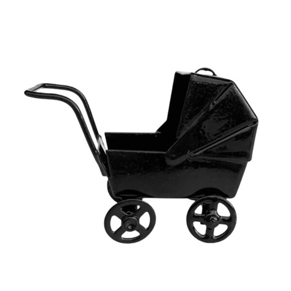 Dekoratives schmiedeeisernes Modell des Puppenwagens, Vintage-Objekt und einzigartiges Geschenk