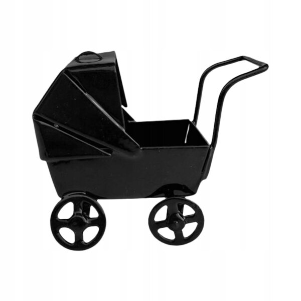 Dekoratives schmiedeeisernes Modell des Puppenwagens, Vintage-Objekt und einzigartiges Geschenk