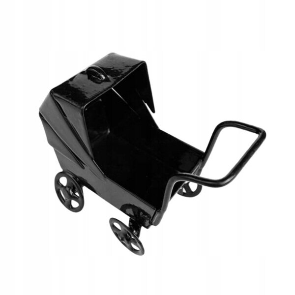 Dekoratives schmiedeeisernes Modell des Puppenwagens, Vintage-Objekt und einzigartiges Geschenk