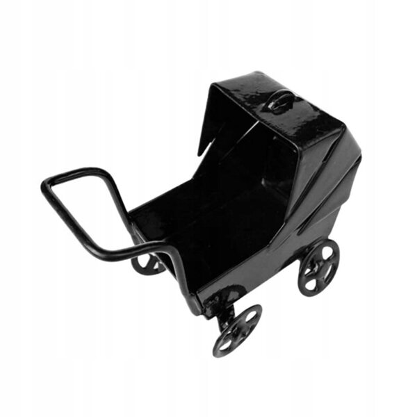 Dekoratives schmiedeeisernes Modell des Puppenwagens, Vintage-Objekt und einzigartiges Geschenk