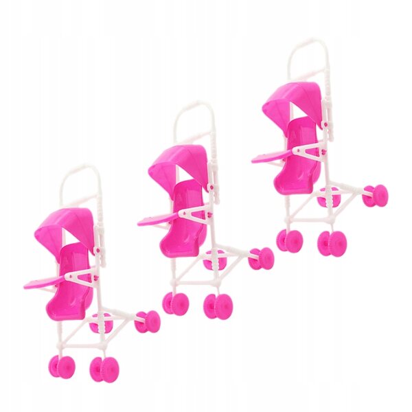 Set van 3 roze kruiwagens voor poppen - veilig en leuk spel voor kinderen
