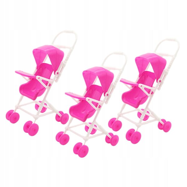 Set van 3 roze kruiwagens voor poppen - veilig en leuk spel voor kinderen