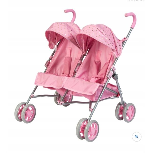 Pink Ivy & Lily Puppenwagen mit Doppelsitz und funktionellem Zubehör