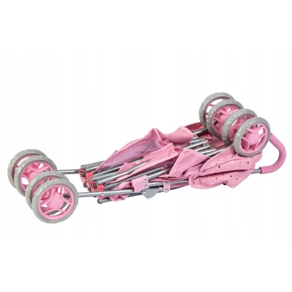 Pink Ivy & Lily Puppenwagen mit Doppelsitz und funktionellem Zubehör