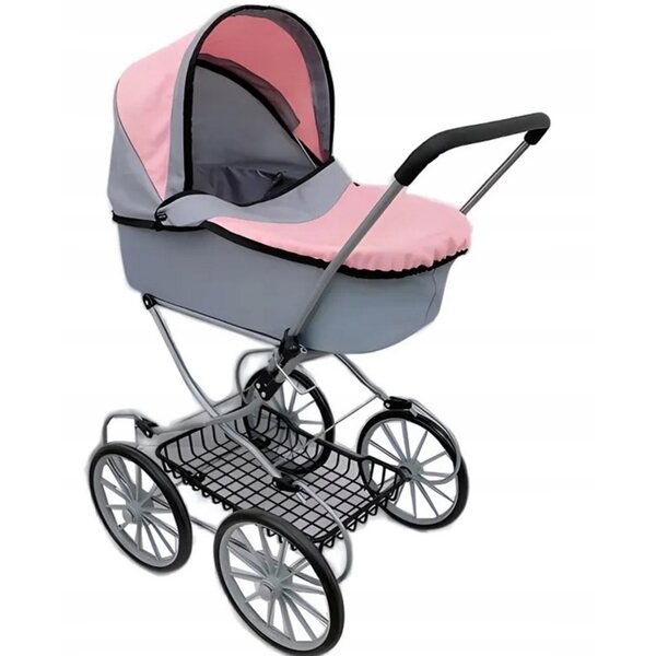 Tiefer Euro-Trade Puppenwagen mit Metallgestell, 83 cm