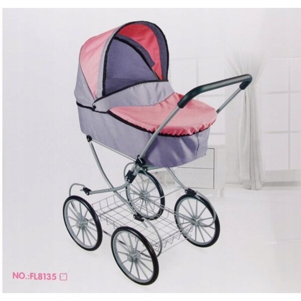 Tiefer Euro-Trade Puppenwagen mit Metallgestell, 83 cm