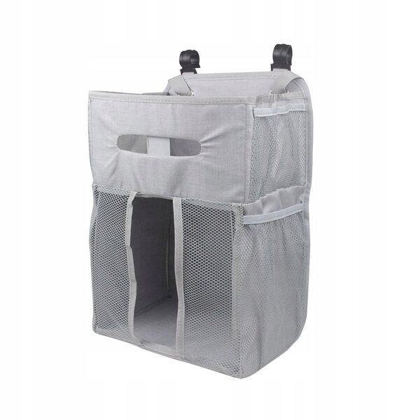 Grauer Babywindel-Wandorganizer mit Taschen und einfacher Montage