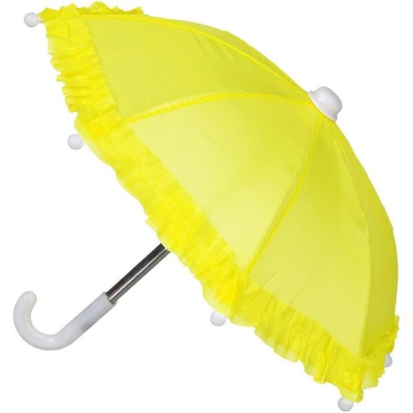 Ombrello Mini in Pizzo Giallo per Bambole 18 Pollici - Accessorio Decorativo e Gioco Ruolo