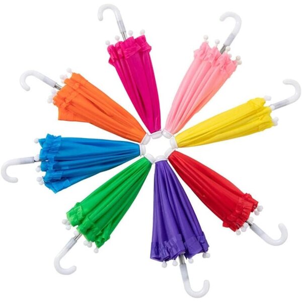Mini-Regenschirm aus gelber Spitze für 18-Zoll-Puppen – dekoratives Accessoire und Rollenspiel