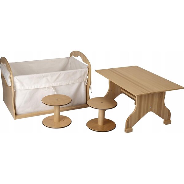 Allerhand N071 Multifunktionaler Puppenwagen aus Holz 3 in 1