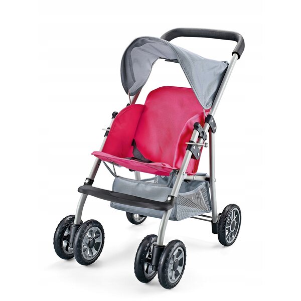 Sportkinderwagen für Wiky-Puppen 65 cm rosa, leicht und faltbar