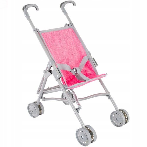 Eurobaby rosa Puppenwagen mit Klappstruktur und stabilen Rädern