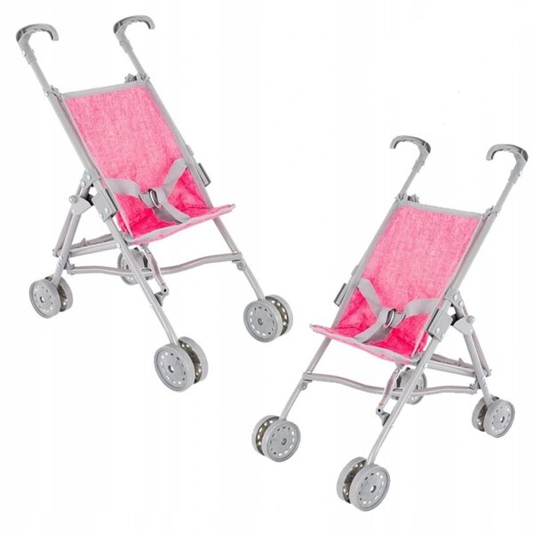 Eurobaby rosa Puppenwagen mit Klappstruktur und stabilen Rädern