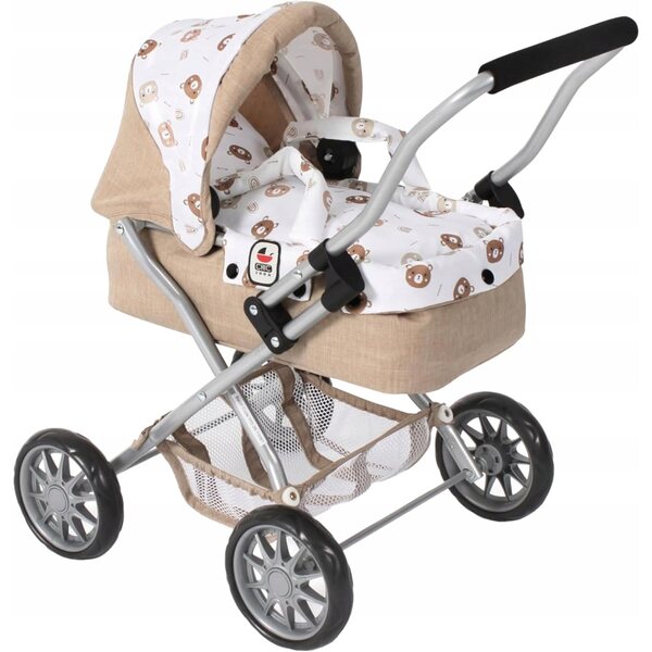 Passeggino per bambole Smarty beige pieghevole con borsa, per bambini da 2 anni