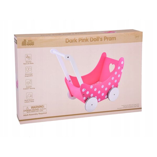 LEAN Toys Holzwagen für Puppen, Modell P56, ideal für Kinder ab 4 Jahren