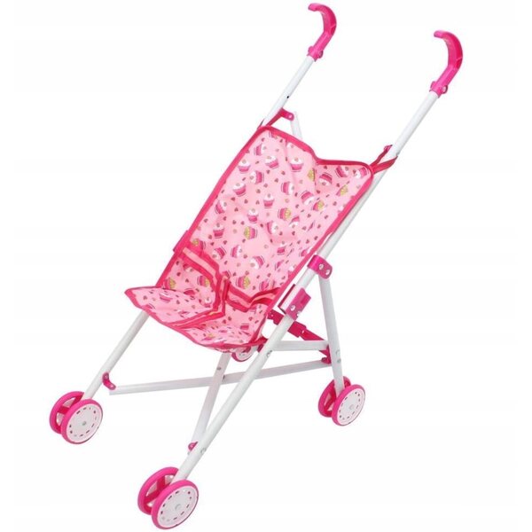 Rosa Bigtoys faltbarer Puppenwagen mit Cupcake-Design