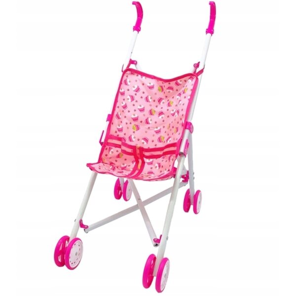 Rosa Bigtoys faltbarer Puppenwagen mit Cupcake-Design