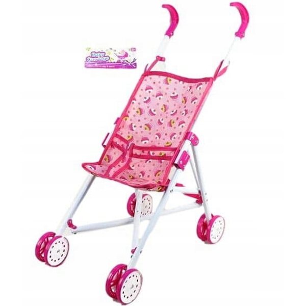 Rosa Bigtoys faltbarer Puppenwagen mit Cupcake-Design