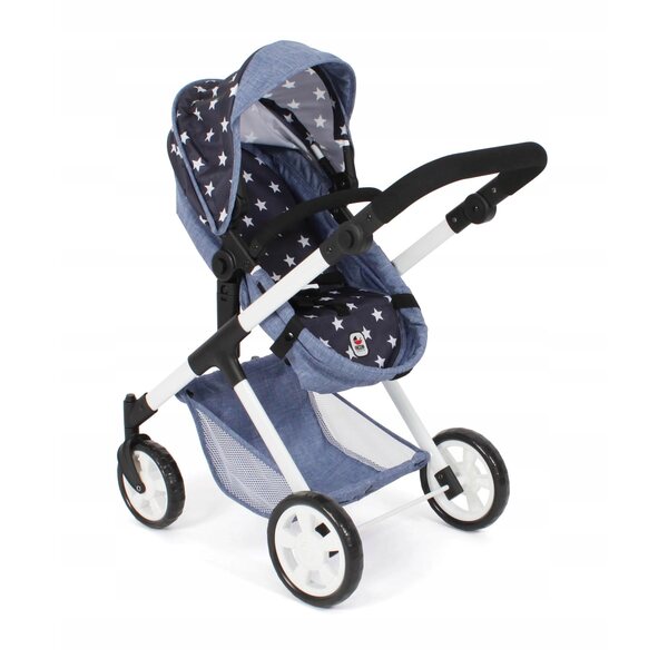 Bayer Chic 2000 Mila 2 in 1 Puppenwagen mit verstellbarem Griff, Blau