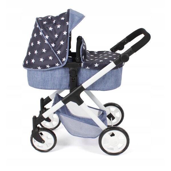 Bayer Chic 2000 Mila 2 in 1 Puppenwagen mit verstellbarem Griff, Blau