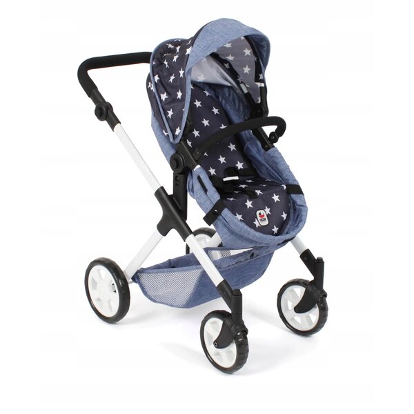 Bayer Chic 2000 Mila 2 in 1 Puppenwagen mit verstellbarem Griff, Blau