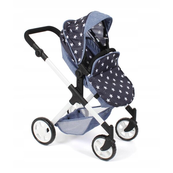 Bayer Chic 2000 Mila 2 in 1 Puppenwagen mit verstellbarem Griff, Blau