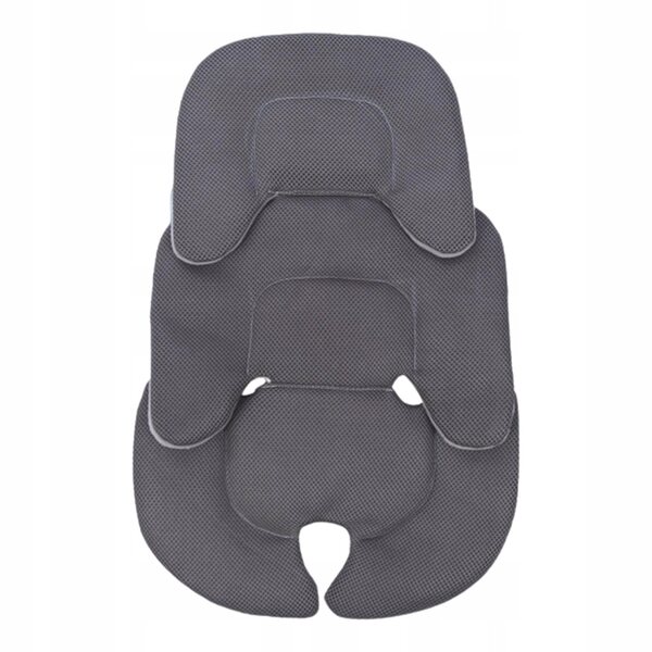 Atmungsaktives Kinderwagenkissen in Polargrau 58x38 cm für Neugeborene