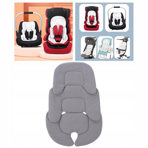 Atmungsaktives Kinderwagenkissen in Polargrau 58x38 cm für Neugeborene
