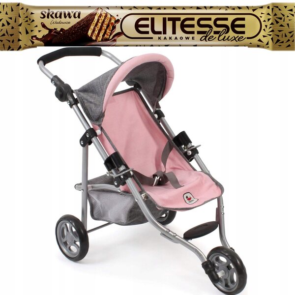 Bayer Chic Melange Flieder Puppenwagen rosa mit Sicherheitsgurten