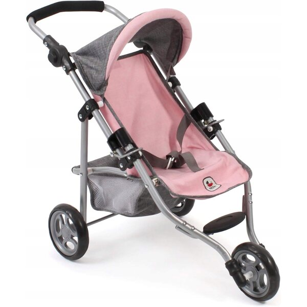 Bayer Chic Melange Flieder Puppenwagen rosa mit Sicherheitsgurten