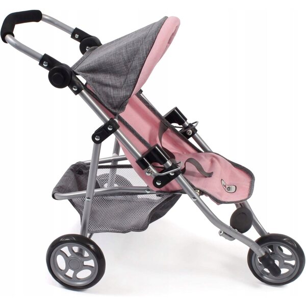 Bayer Chic Melange Flieder Puppenwagen rosa mit Sicherheitsgurten