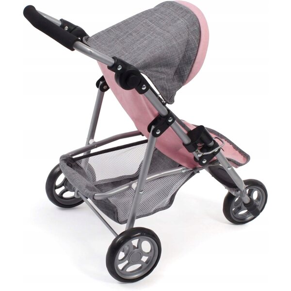 Bayer Chic Melange Flieder Puppenwagen rosa mit Sicherheitsgurten