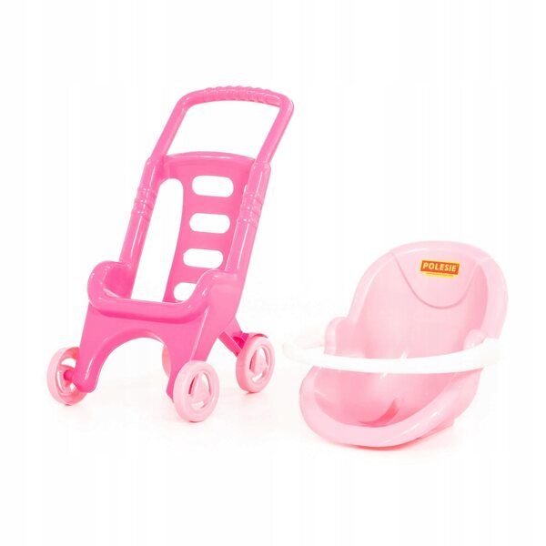 Polesie Pink Line 2 in 1 Puppenwagen: ein Zubehörset für Mädchen