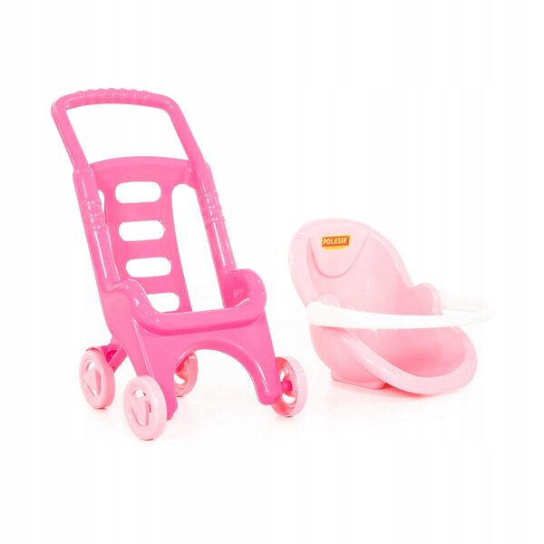 Polesie Pink Line 2 in 1 Puppenwagen: ein Zubehörset für Mädchen