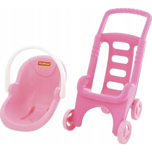 Polesie Pink Line 2 in 1 Puppenwagen: ein Zubehörset für Mädchen