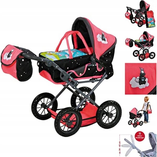 Knorrtoys Carbon-Doll tiefer Puppenwagen für Kinder ab 3 Jahren
