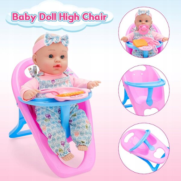 31cm Puppenwagen mit deAO Pflege- und Bekleidungszubehör