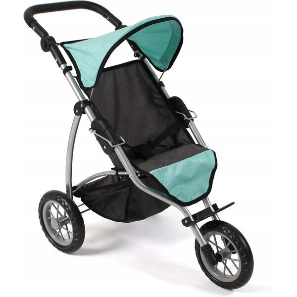 Jogging-Kinderwagen mit 3 Rädern für Puppen mit verstellbarem Griff, 49–78 cm