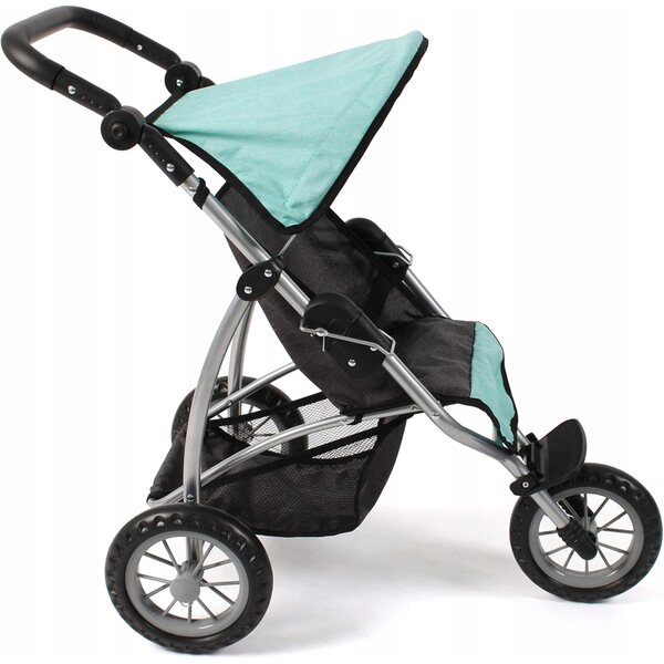 Jogging-Kinderwagen mit 3 Rädern für Puppen mit verstellbarem Griff, 49–78 cm