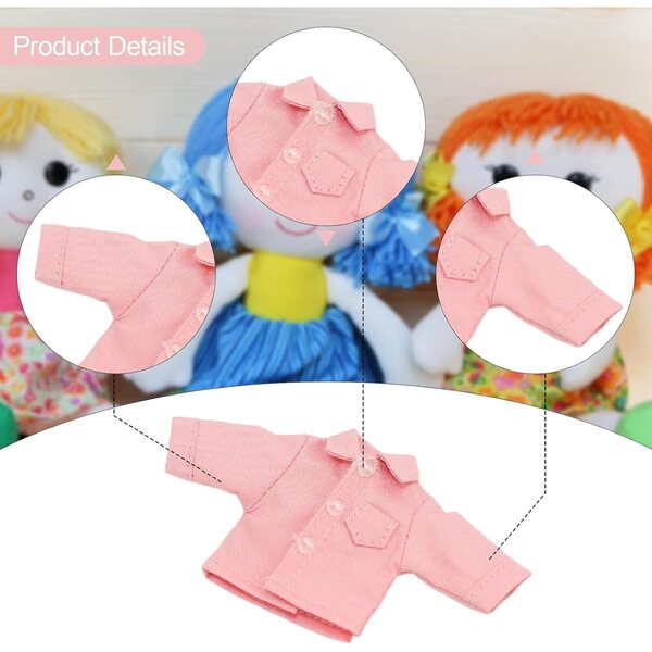 1/12 Miniature Man Shirt Rosa Langarm aus zartem Stoff für Puppen und Figuren