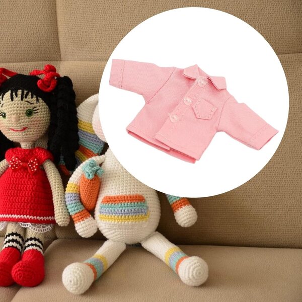 1/12 Miniature Man Shirt Rosa Langarm aus zartem Stoff für Puppen und Figuren