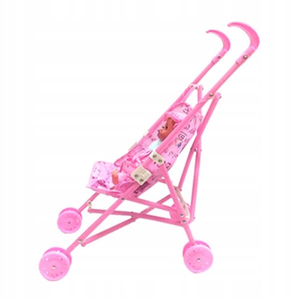 Kinderwagen-Puppenspielzeug-Set – faltbarer Puppenwagen